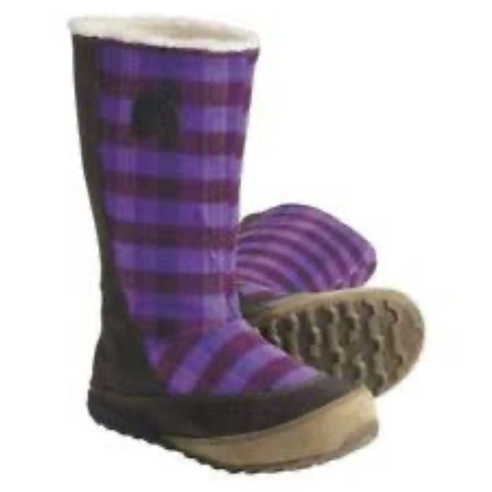 Sorel Purple Plaid Winter Rain Boots